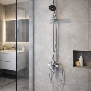 Usponski tuš set sa baterijom za kadu kvadratni hromira Z