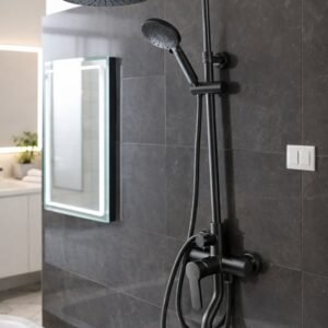 Usponski tuš set sa baterijom za kadu okrugli crni Z