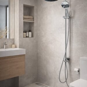 Usponski tuš set okrugli hromirani Z