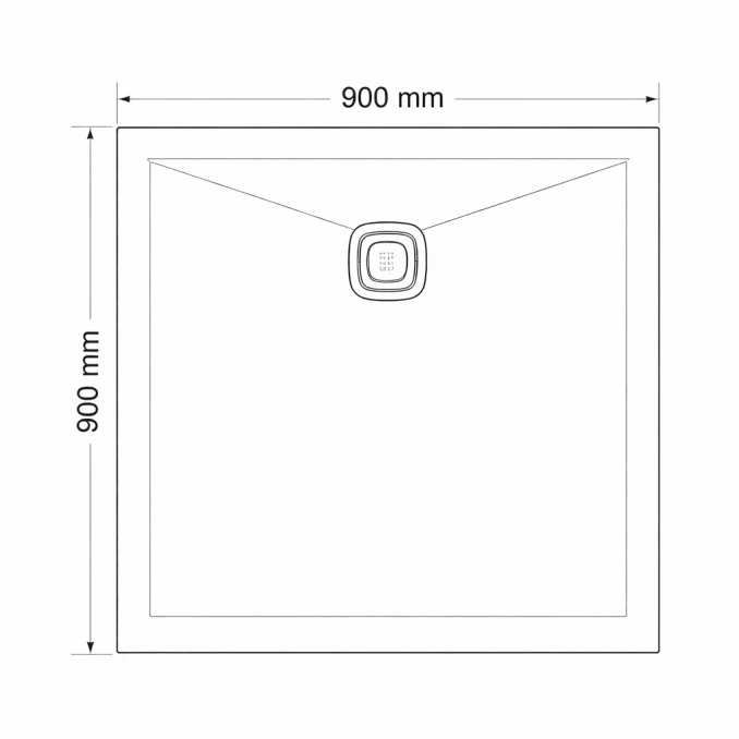 Tuš kada 90x90 umjetni mramor FORMAT AMALFI BLACK I - Image 3