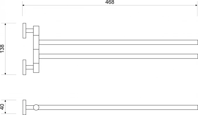 Držač peškira MINOTTI pomicni dupli WT3821 I - Image 2