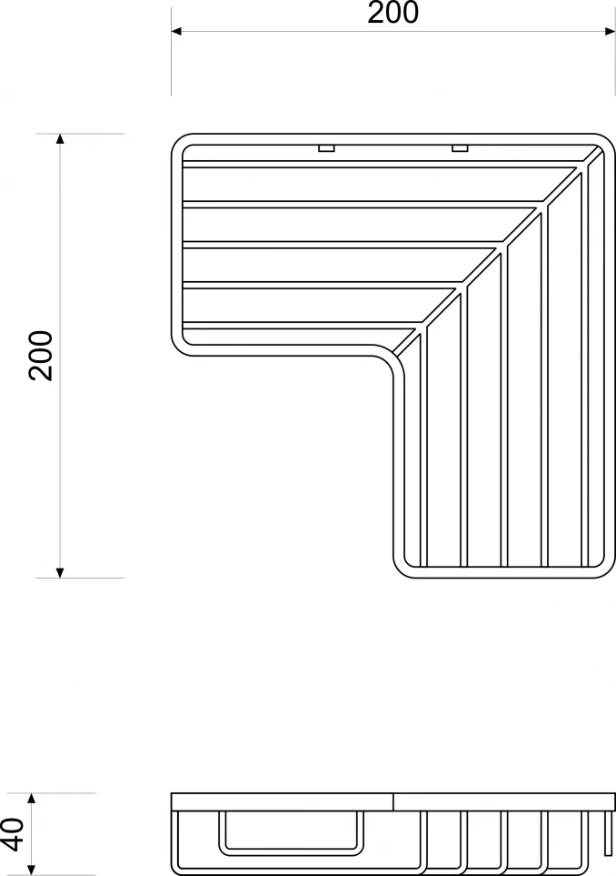 Držač MINOTTI 20x20 žicani ugaoni kukom 1903 I - Image 2