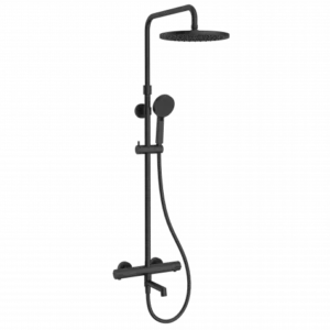 Baterija termostatska COPEN CoolTouch sa pomicnom lulom i usponskim tušem mat crna  I