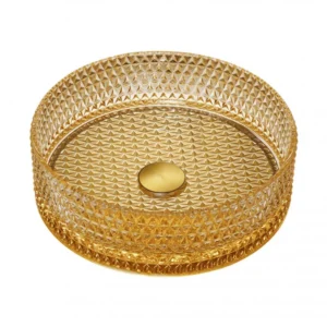 Lavabo nadgradni COPEN 400X125 stakleni zlatni C-15-004 I