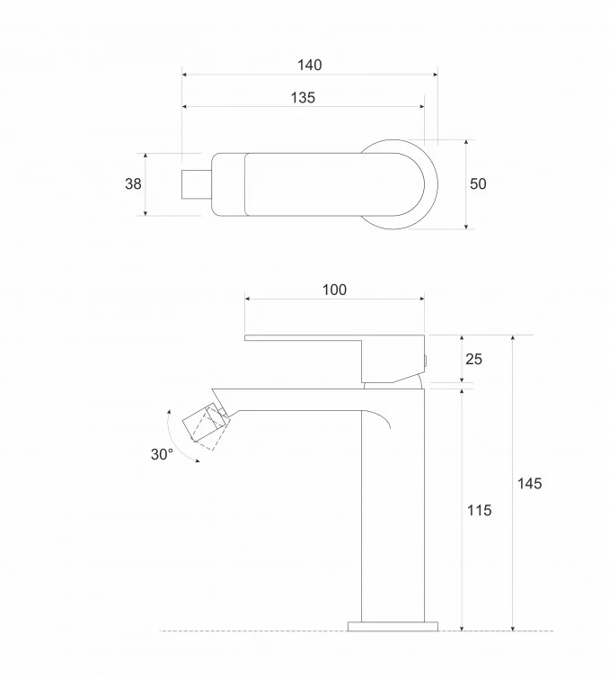 Baterija COPEN NOOK za bide brušeno zlato C-01-104BTG I - Image 2