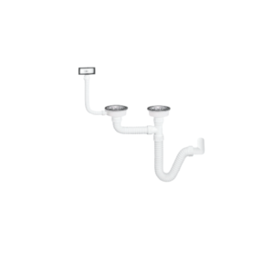 Sifon za sudoper dvodjelni fleksibilni sa prelivom i priključkom za mašinu hidrolux HE