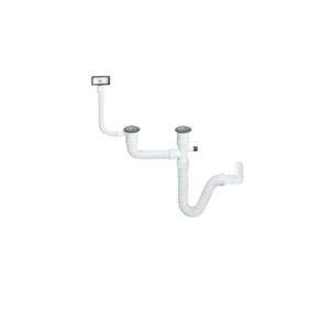 Sifon za sudoper dvodjelni fleksibilni sa prelivom i priključkom za mašinu hidrolux HE