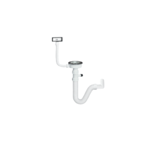 Sifon za sudoper jednodjelni fleksibilni sa prelivom i priključkom za veš mašinu hidrolux HE