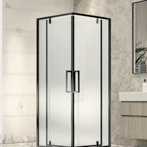 Tuš kabina 90x90x195 Ella crna 8mm staklo HE