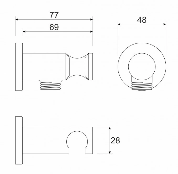 Konektor tuš crijeva COPEN sa držačem brušeno zlato C-05-185BTG I - Image 2
