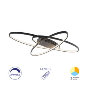 Plafonjera LED BRY-NELA-SR2 crna sa daljinskim IP20-Braytron