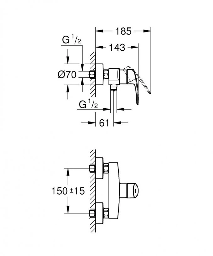 Baterija za tuš GROHE EUROSMART 33555003 I - Image 4