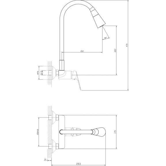 Baterija zidna bijela Inter Ceramic Linni MG - Image 3