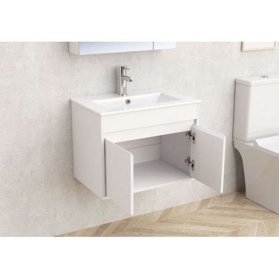 Zidni kupatilski ormarić+umivaonik 61×39.5x47cm pvc bijeli Inter Ceramic Monca MG - Image 2