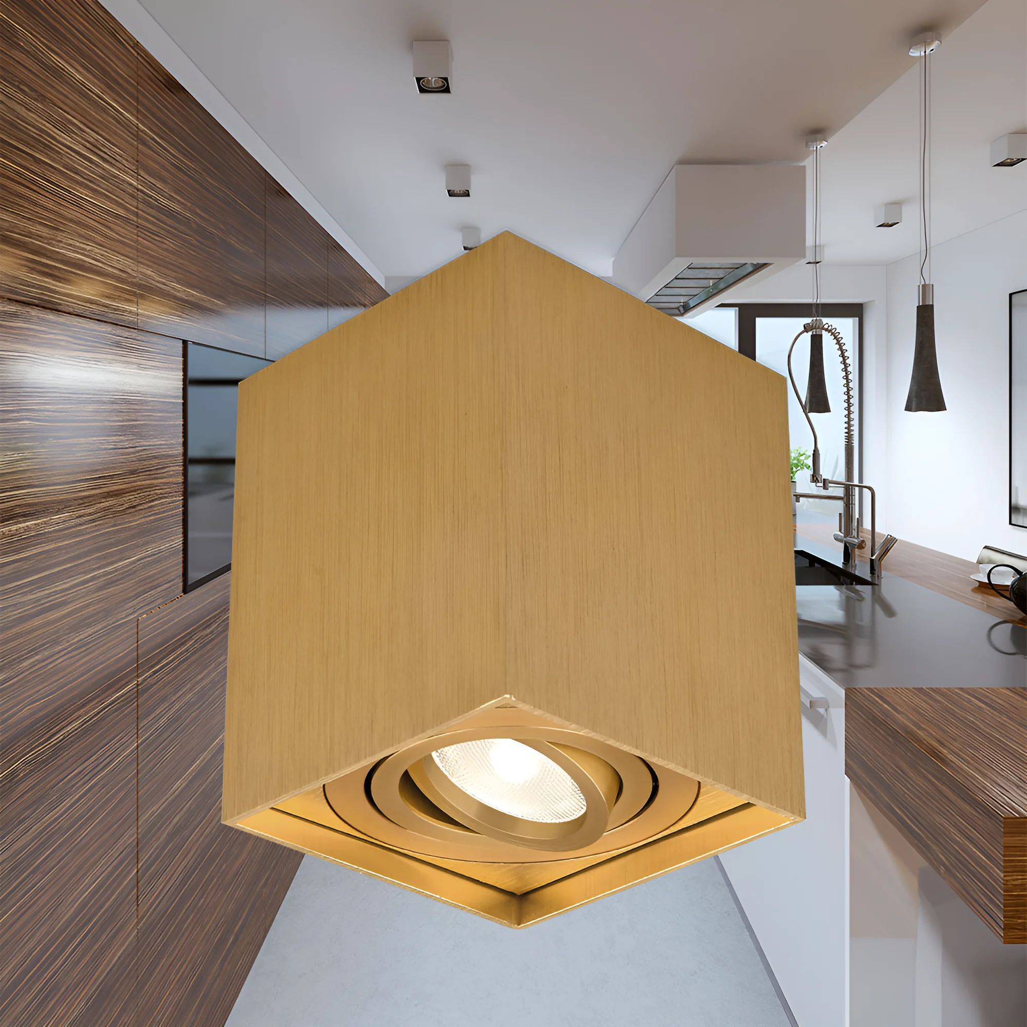 Led spot nadgradna kvadratna zlatna Gama Braytron - Image 2