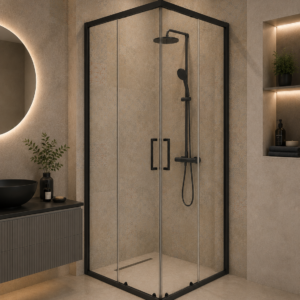 Tuš kabina kvadratna 90x90x195 6mm ATLAS BLACK C-02-B43K900 I
