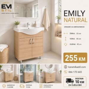 Kupatilski ormarić sa umivaonikom 55x85x45 Emily Natural
