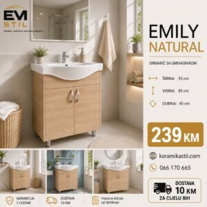 Kupatilski ormarić sa umivaonikom 55x85x45 Emily Natural