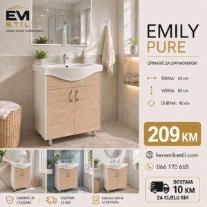 Kupatilski ormarić sa umivaonikom 55x85x45 Emily Natural