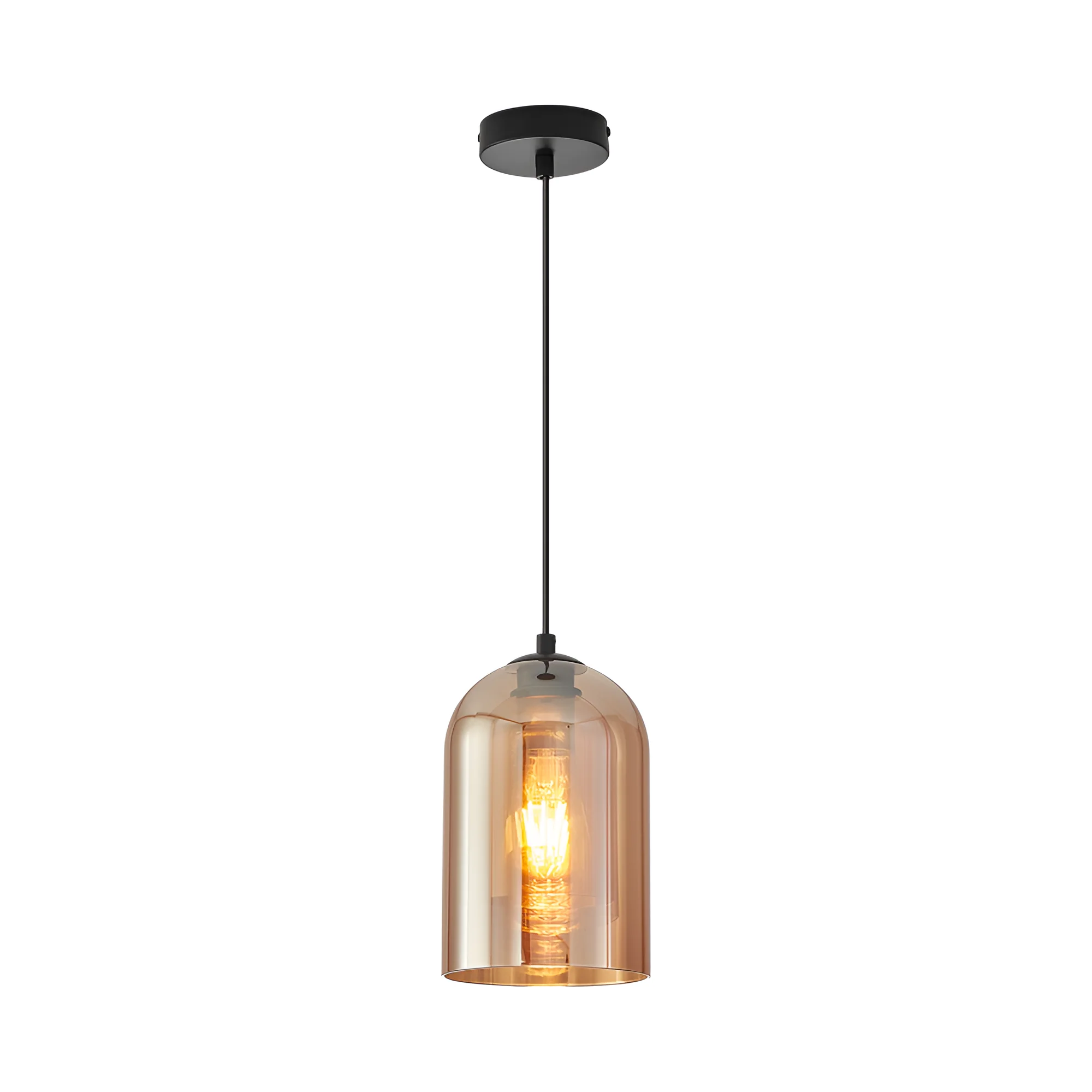 Braytron Glass S004 visilica E27, crna, jantarno sjenilo – BV01-00044