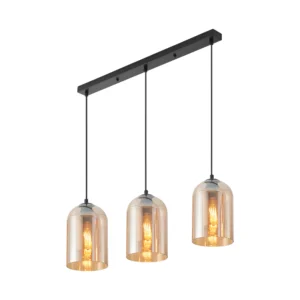 Braytron Glass S004 visilica E27, crna, sjenilo u zlatnom tonu – BV01-00046