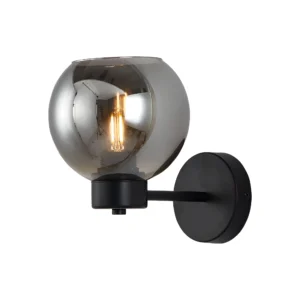 Braytron Glass S005 zidna svjetiljka E27, crna, dimljeno sjenilo – BV01-00053