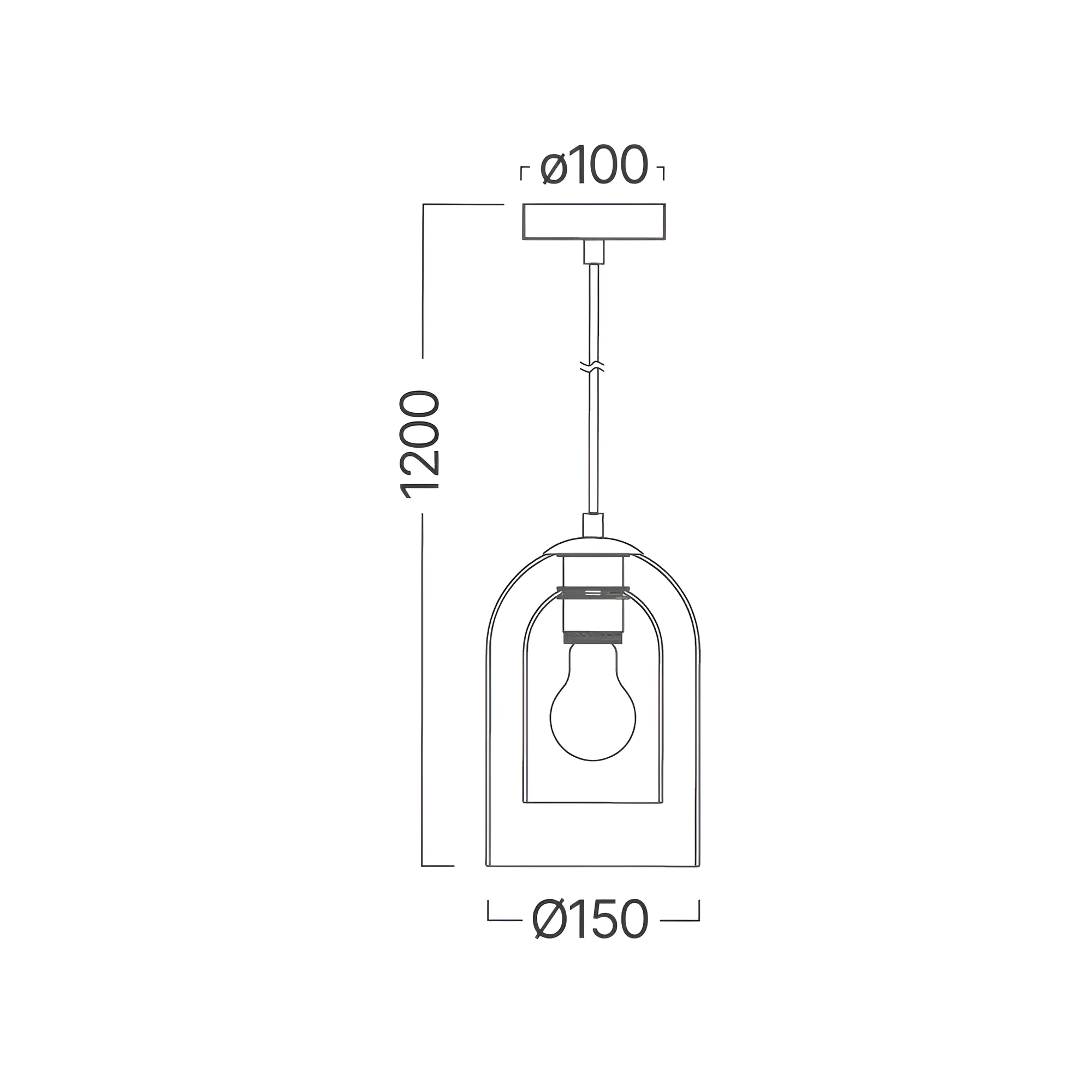 Braytron Glass S004 visilica E27, crna, jantarno sjenilo – BV01-00044 - Image 4