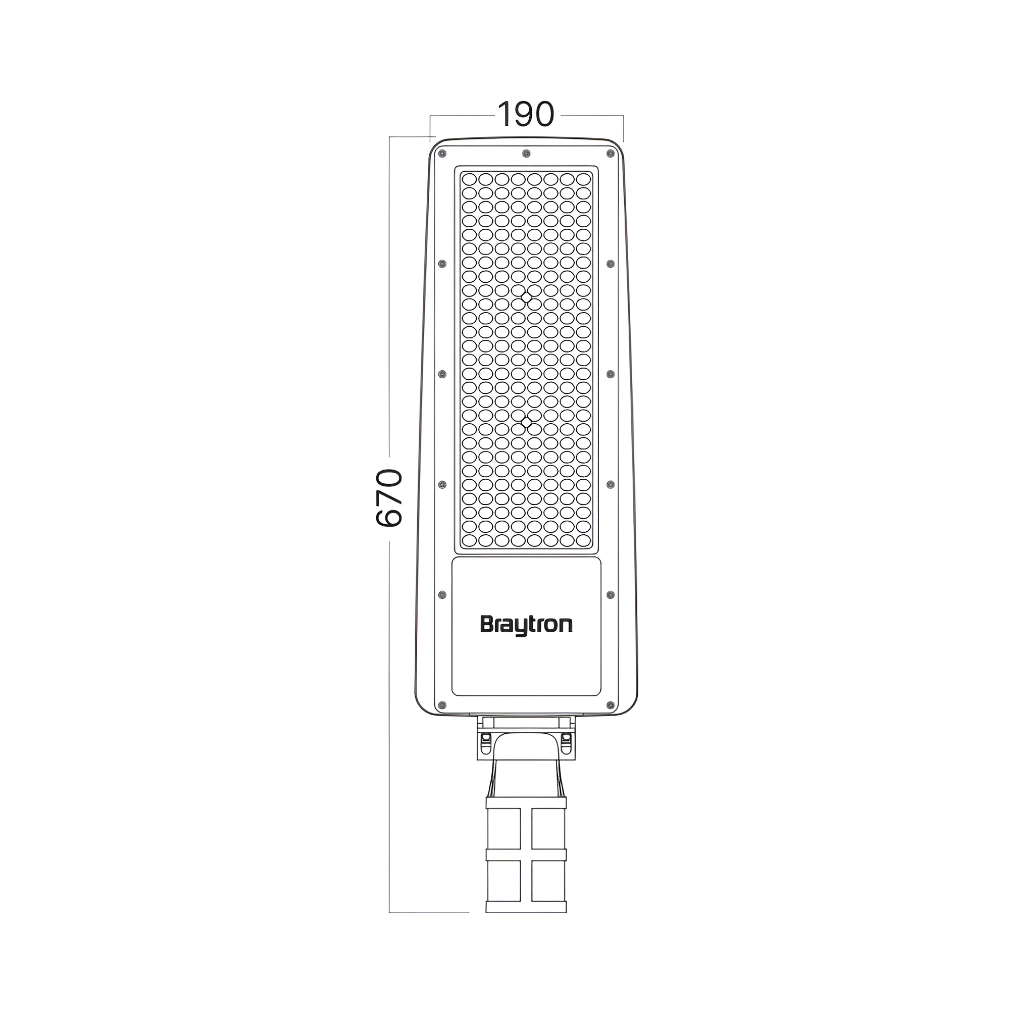 LED ulična svjetiljka 150 W siva 6500 K IP66 Braytron BT42-19432 - Image 4