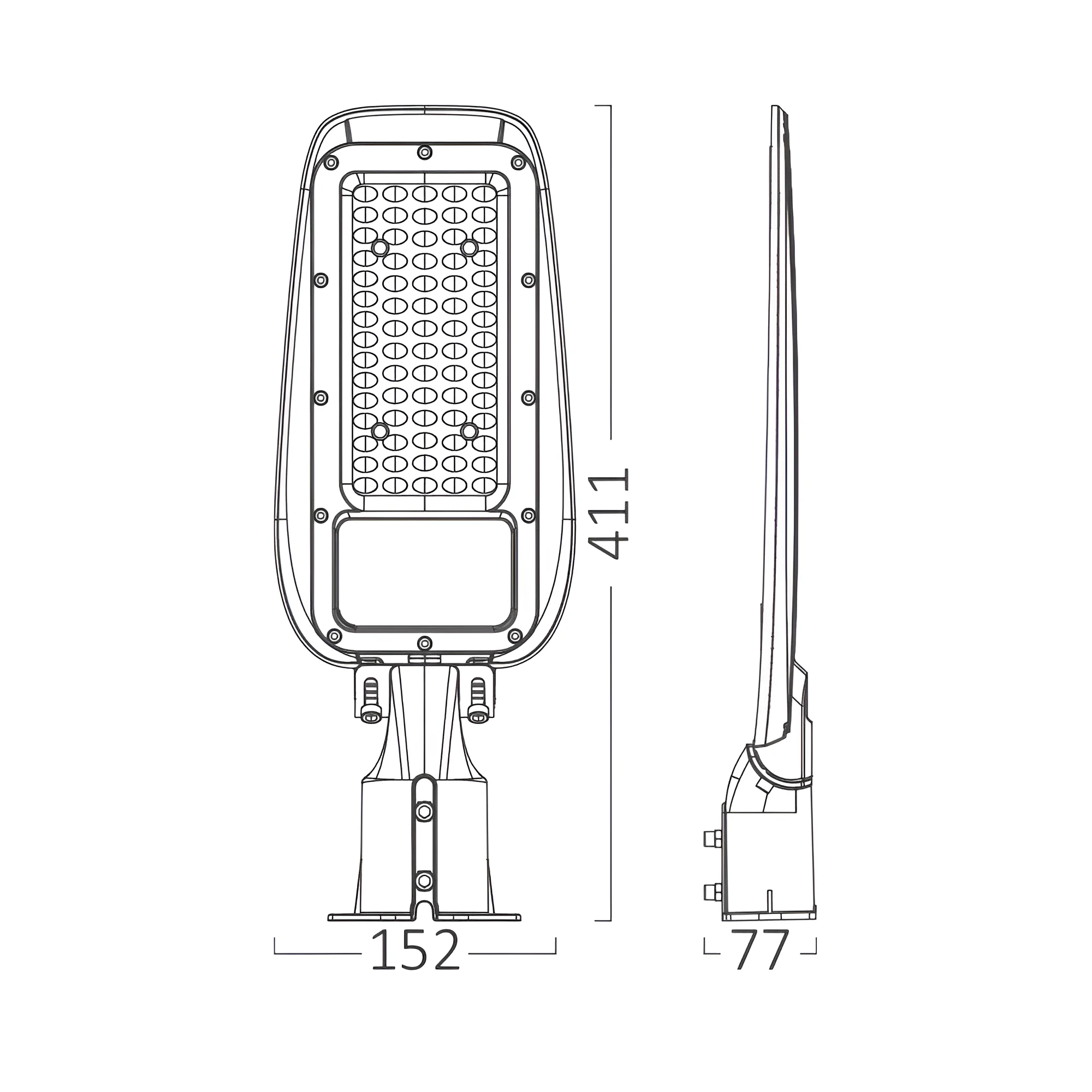 LED ulična svjetiljka 50 W siva 4000 K IP66 Braytron BT42-95012 - Image 7