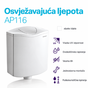 Nadgradni vodokotlić niskomontažni AP116+ Blue Cube GEBERIT V