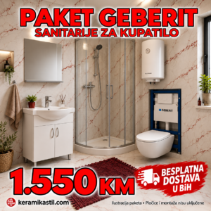 Komplet sanitarija za kupatilo, Paket Geberit, EM Stil — ilustracija, bez pločica